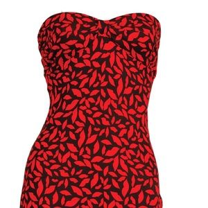dvf strapless lip pattern dress